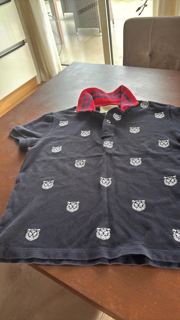 Gucci Polo XS met Tijgerprint - Zo goed als nieuw, Kleding | Heren, Polo's, Zwart, Ophalen of Verzenden, Zo goed als nieuw, Maat 46 (S) of kleiner