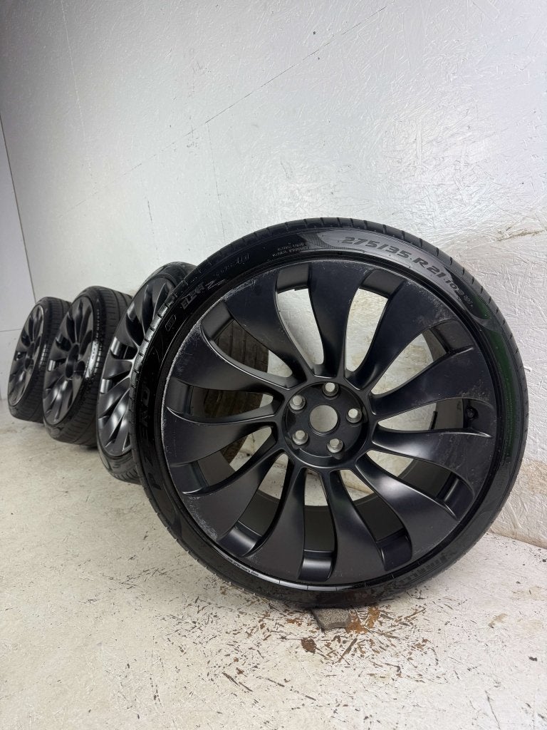Originele Tesla Model Y velgen 21" 5x114.3 Uberturbine zomer, Auto-onderdelen, Banden en Velgen, Niet ingevuld, Gebruikt, 275 mm