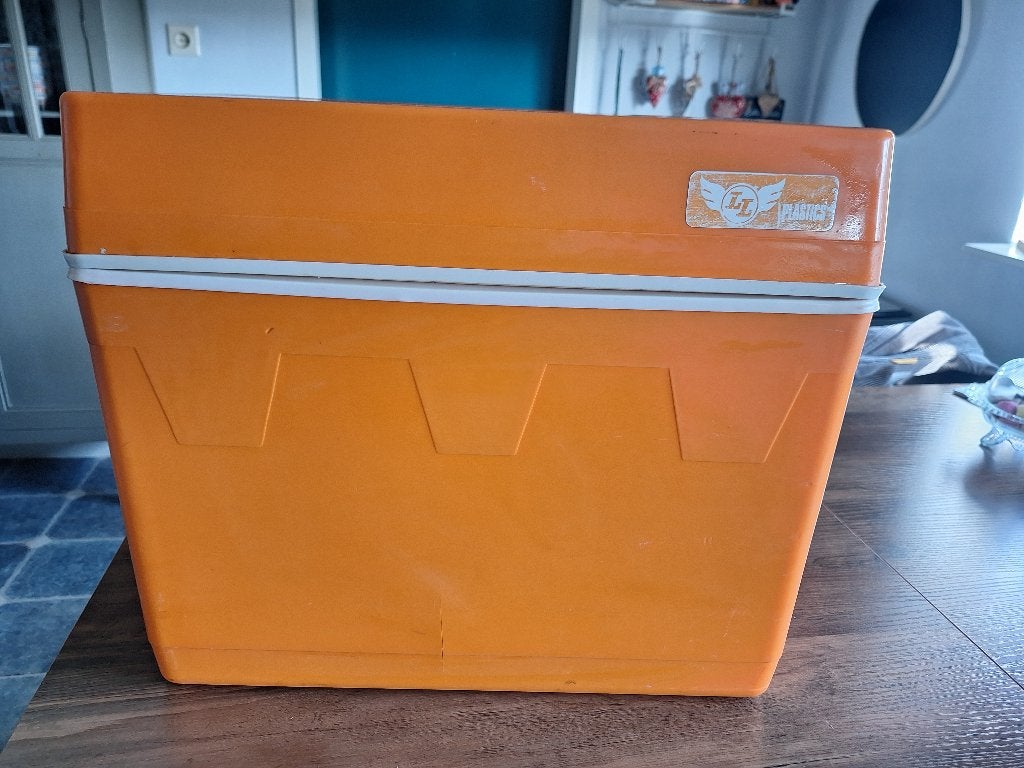 Retro vintage oranje koelbox, Ophalen of Verzenden, Gebruikt, Koeltas, Koelelement