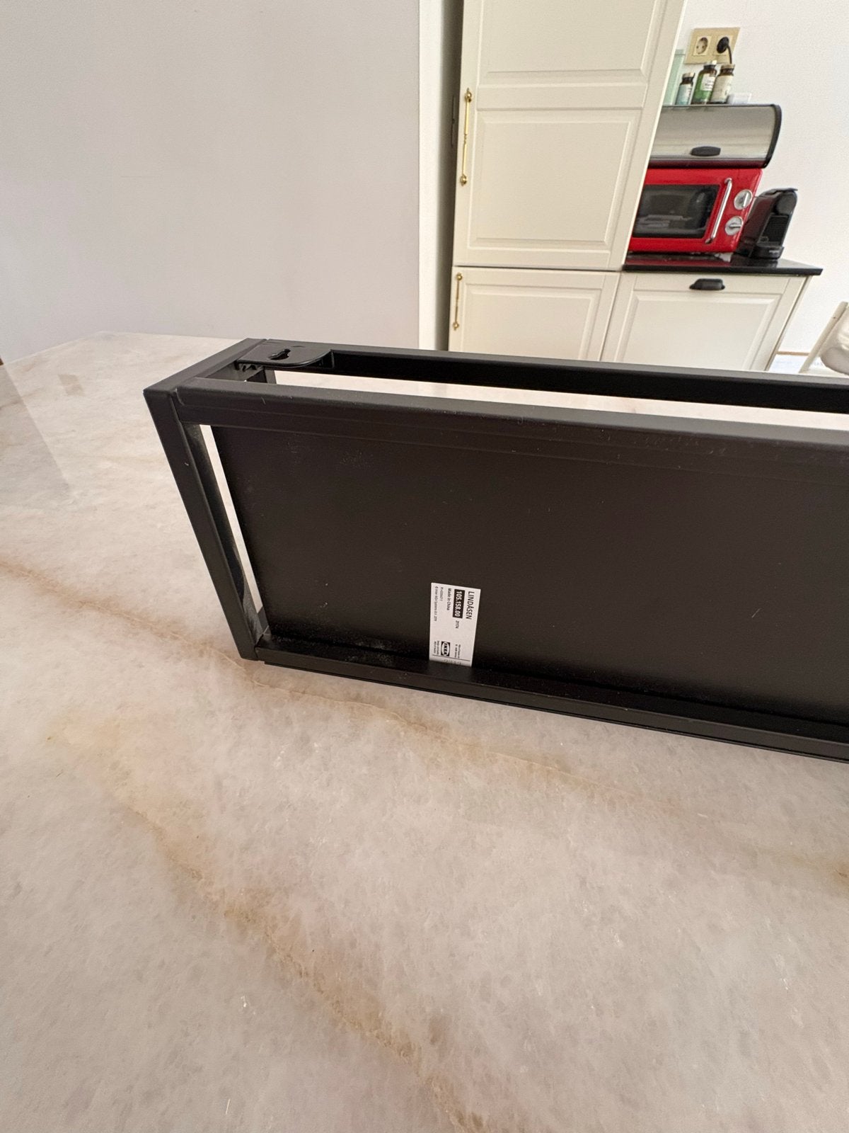 Zwarte metalen plank/bakje - IKEA LINDÅSEN, Ophalen, Zwart, Zo goed als nieuw, Metaal
