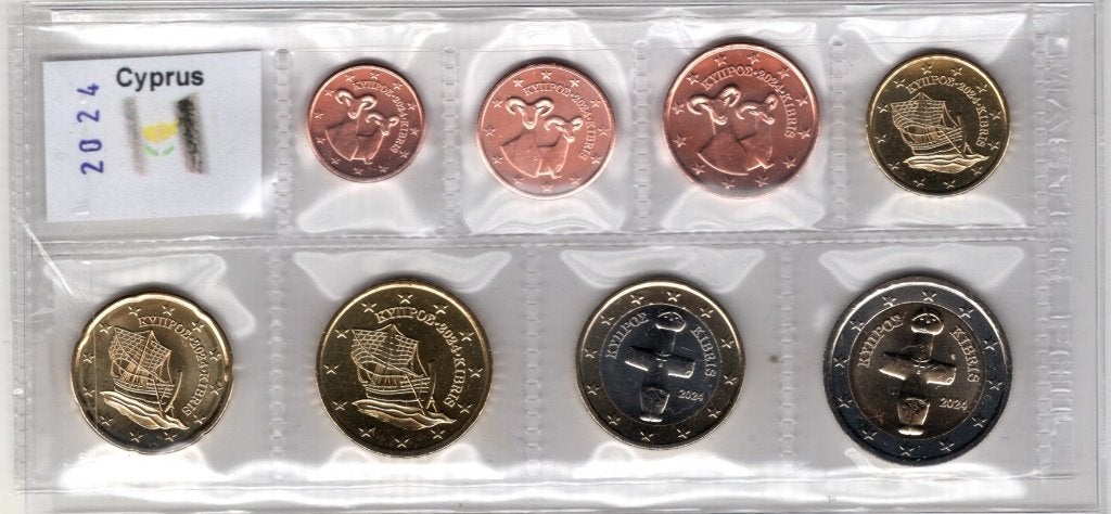 UNC set Cyprus 2024 - 1 cent t/m 2 euro, Postzegels en Munten, Munten | Europa | Euromunten, Verzenden, Cyprus, Overige waardes