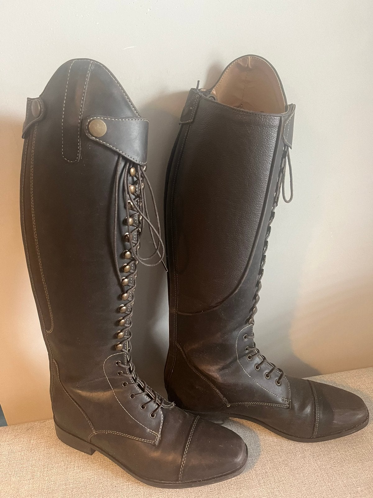 Paardrijlaarzen donkerbruin maat 38, Dieren en Toebehoren, Paardrijkleding, Ophalen, Zo goed als nieuw, Dressuur, Schoeisel