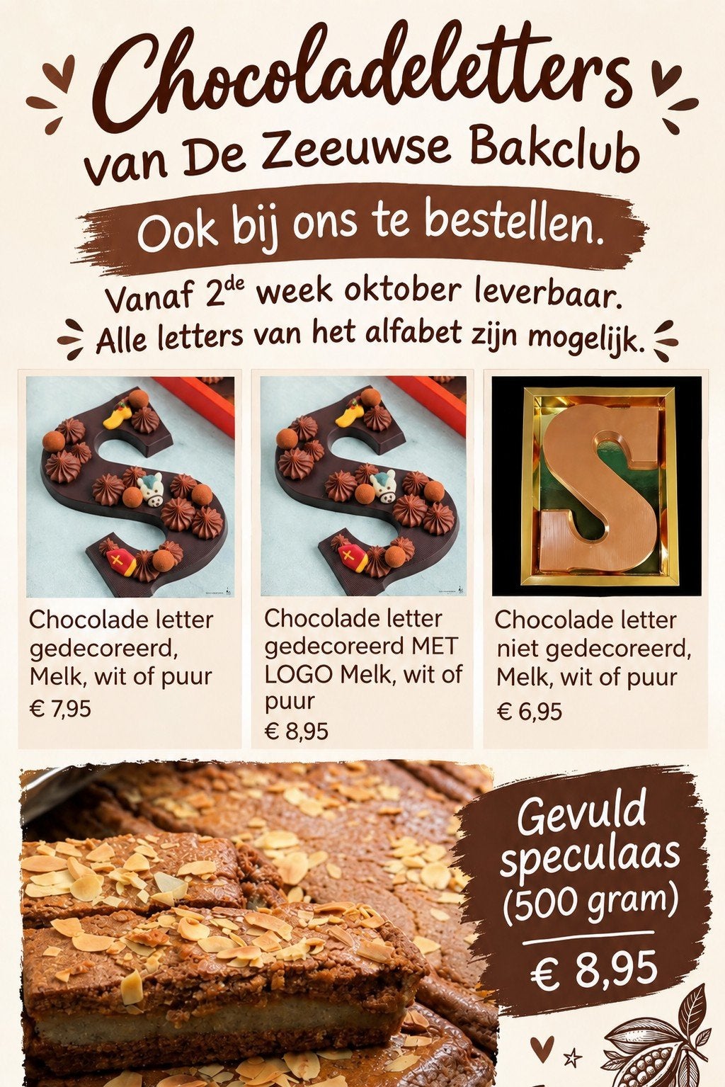 Chocoladeletters en gevuld speculaas, Ophalen