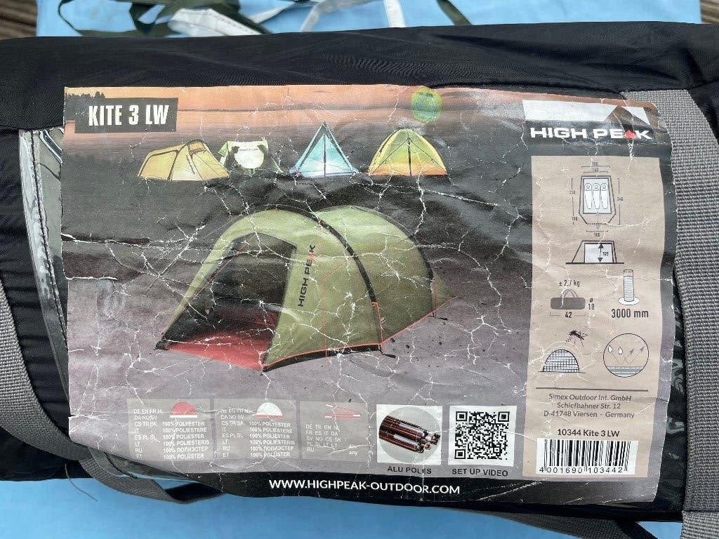 High Peak Kite3 Tunneltent, Caravans en Kamperen, Ophalen of Verzenden, Gebruikt, Tot en met 3