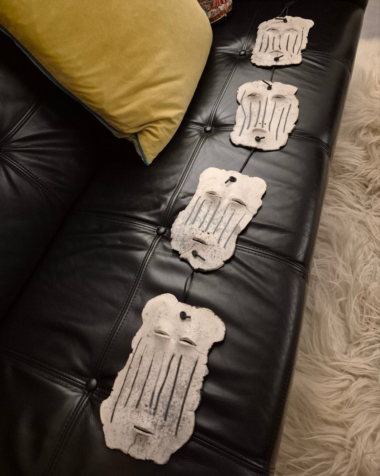 Colja de Roo 4 maskers keramiek raku kunst azie origineel, Ophalen