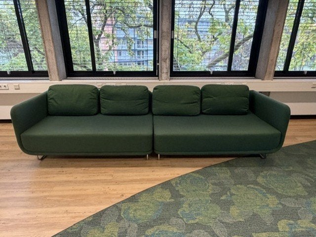 7 x Groene Softline designbank 300 cm, Huis en Inrichting, Gebruikt, 300 cm of meer, 75 tot 100 cm, Ophalen of Verzenden