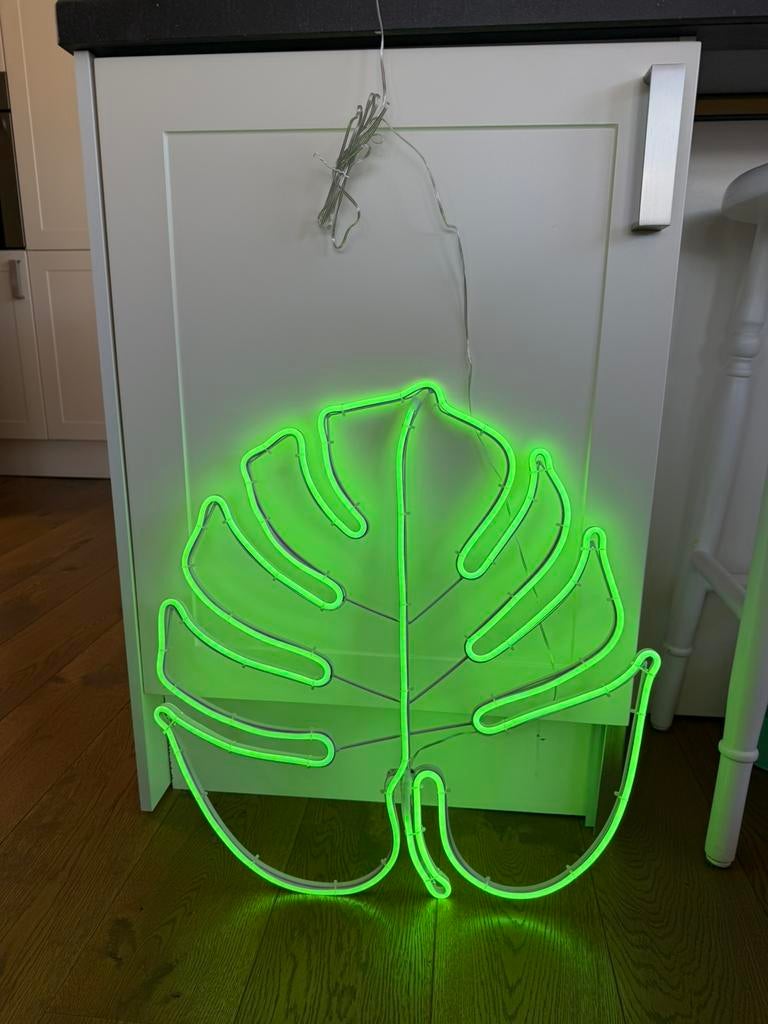 Neon lamp Monstera blad, Ophalen, Zo goed als nieuw, Kunststof, Modern, botanisch