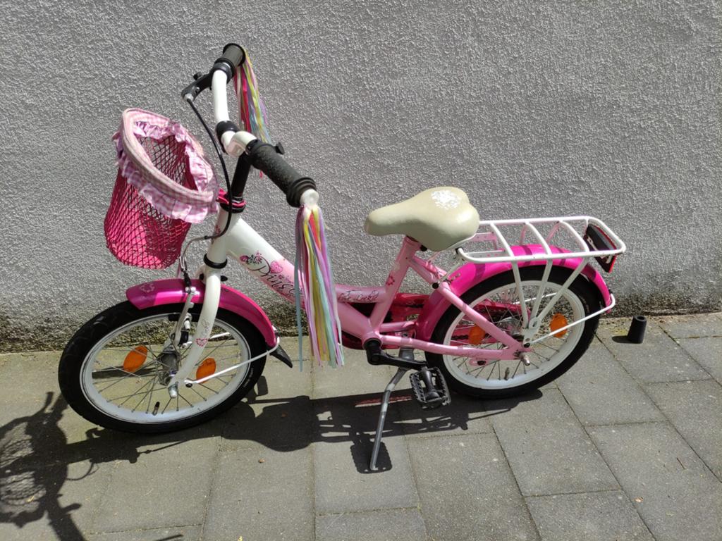 Loekie kinderfiets 16 inch met mandje en bagagedrager, Ophalen, Terugtraprem, LOEKIE, 16 tot 20 inch