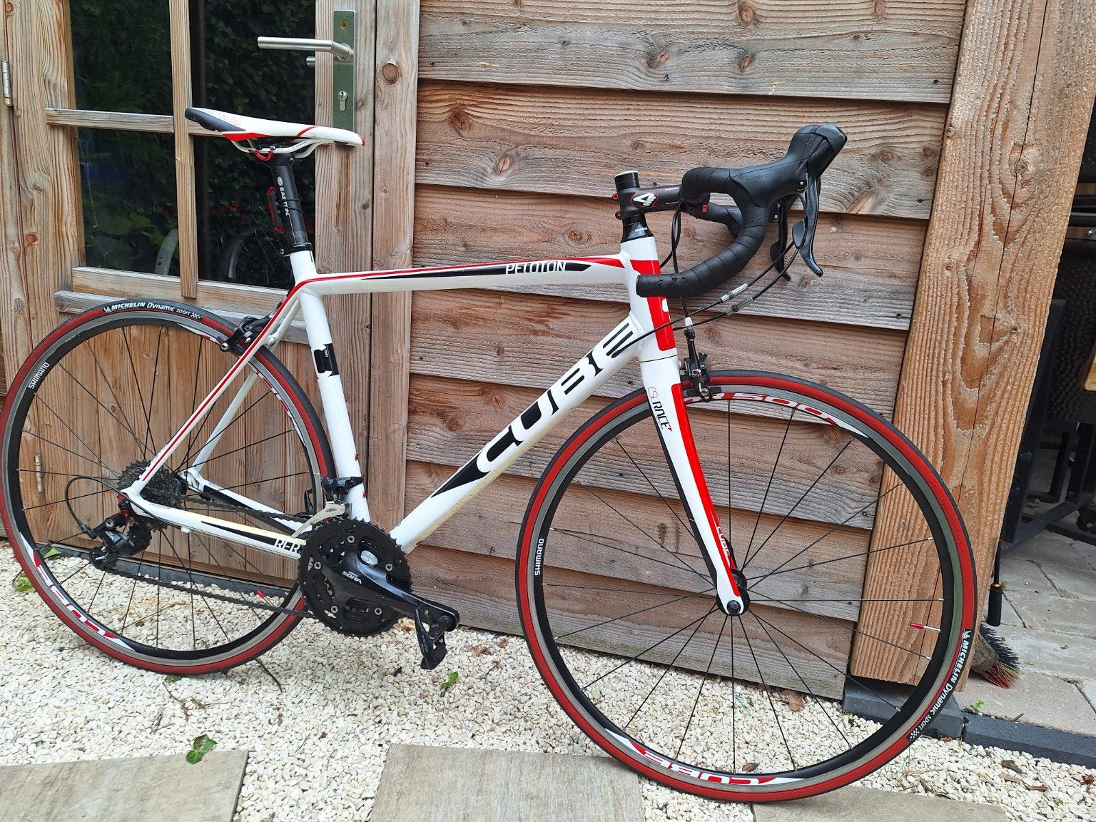 Cube Peloton racefiets - wit/rood, framemaat 58, 28 inch, Gebruikt, Aluminium, 57 tot 61 cm
