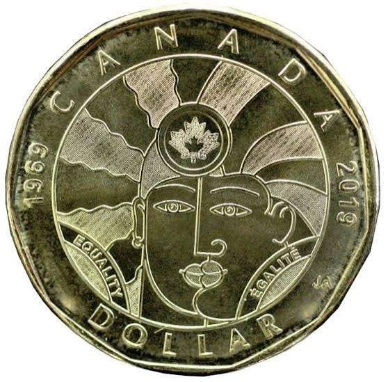 Canada - 1 dollar 2019 - Equality - circulated, Postzegels en Munten, Munten | Amerika, Verzenden, Noord-Amerika, Losse munt