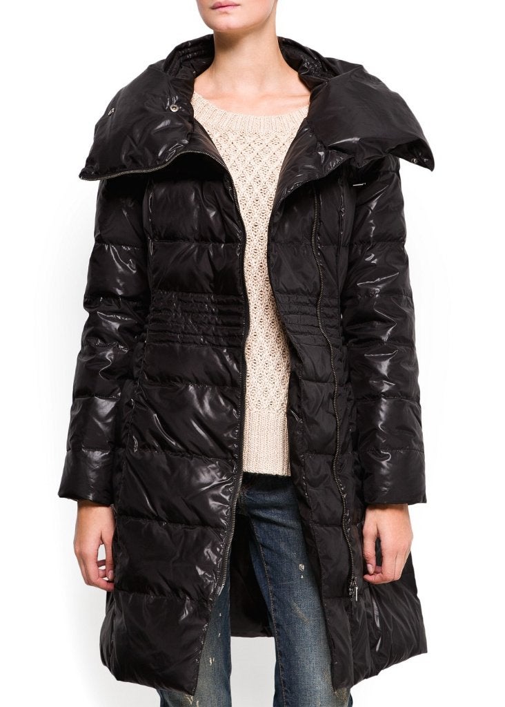 MANGO winter jas dames winterjas zwart dons voering maat L, Mango, Zwart, Maat 42/44 (L), Nieuw