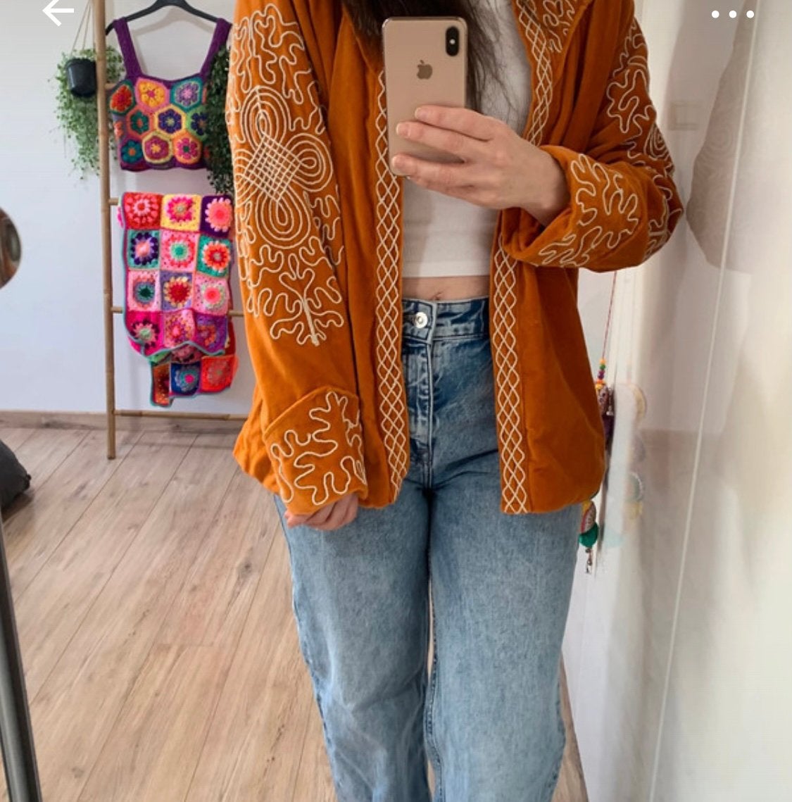 Velvet/velours oranje jasje Shoeby, Kleding | Dames, Oranje, Ophalen of Verzenden, Zo goed als nieuw, Jasje