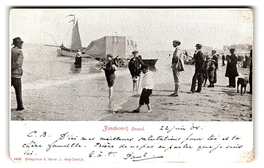 Zandvoort, Strand, Verzenden, Voor 1920, Gelopen, Noord-Holland