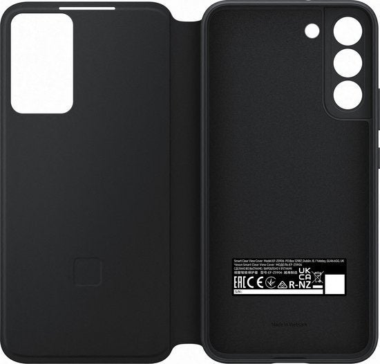 Samsung Galaxy S22 Plus Clear View Cover Zwart, Overige modellen, Frontje of Cover, Ophalen of Verzenden, Zo goed als nieuw