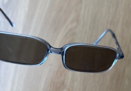 Opticiën zonneleesbril L.&R.+2.5 -grijze glazen-breedte 13cm, Ophalen of Verzenden, Nieuw, Blauw, Overige merken
