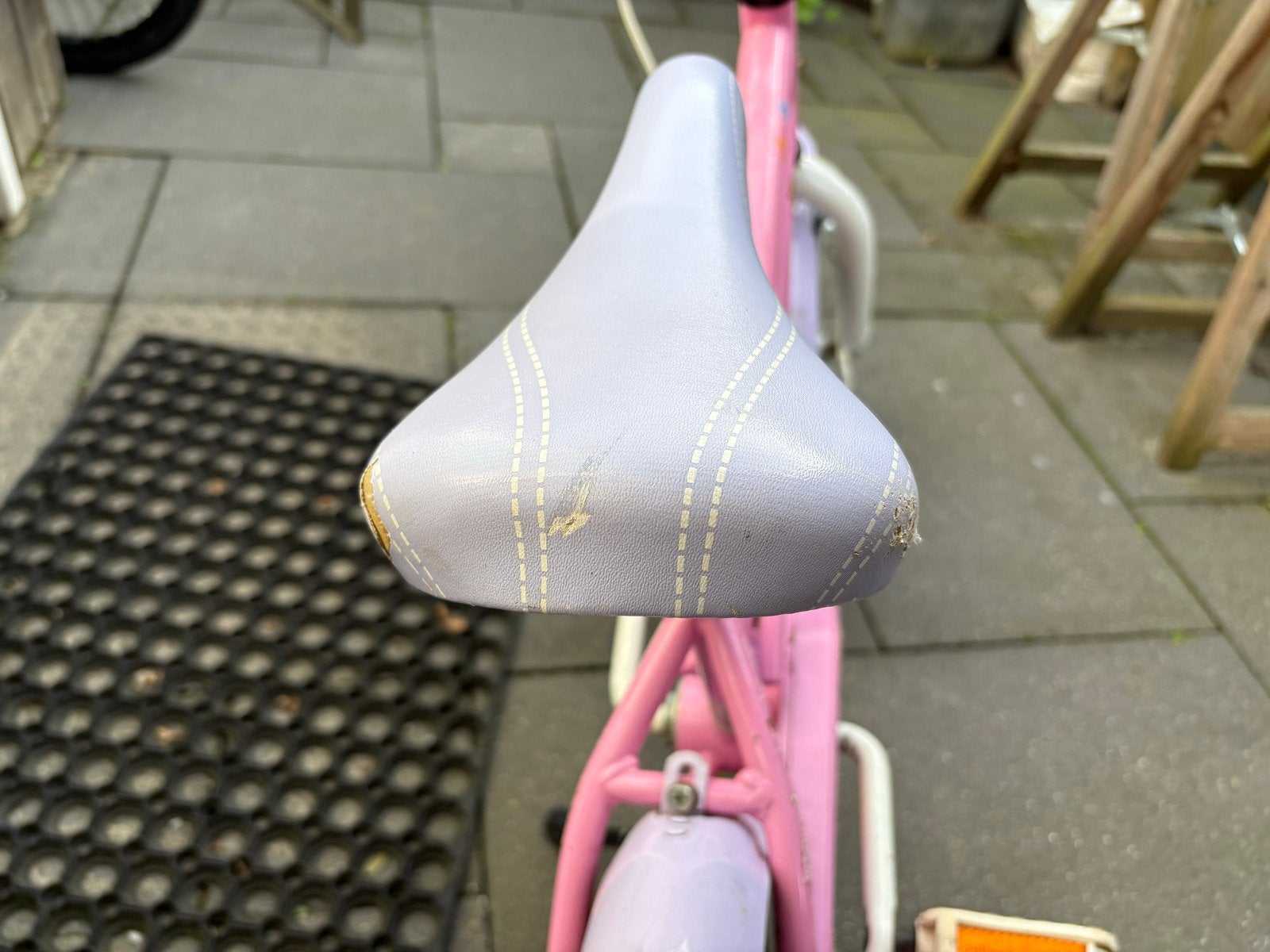 Volare Meisjesfiets 16 inch - Roze/Paars, Ophalen, Terugtraprem, Gebruikt, Handrem