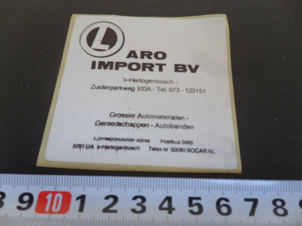 sticker 's-Hertogenbosch ARO IMPORT BV automaterialen, Ophalen of Verzenden, Zo goed als nieuw