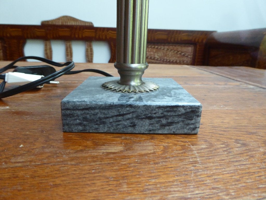 Vintage lampje met kapje van Capiz schelpen, Ophalen of Verzenden