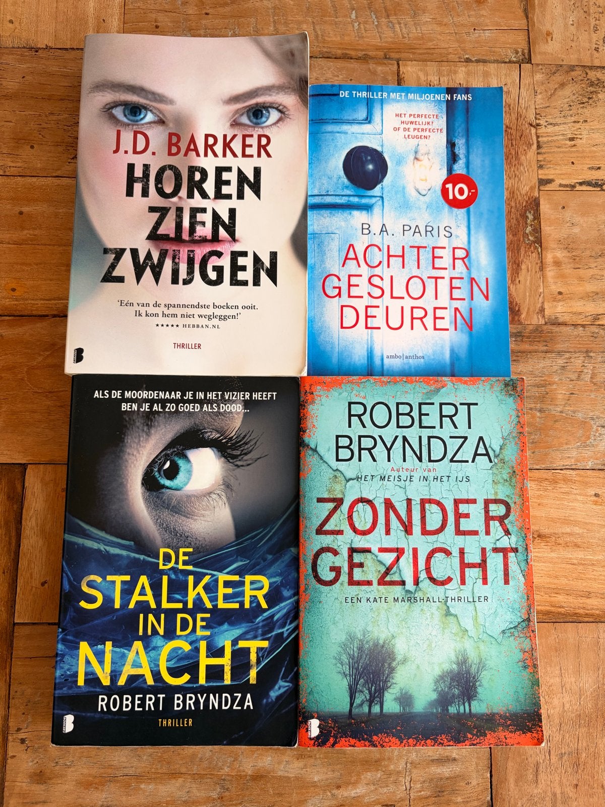 Thriller boekenpakket: J.D. Barker, B.A. Paris, Robert Brynd, Boeken, Ophalen, Zo goed als nieuw, Nederland