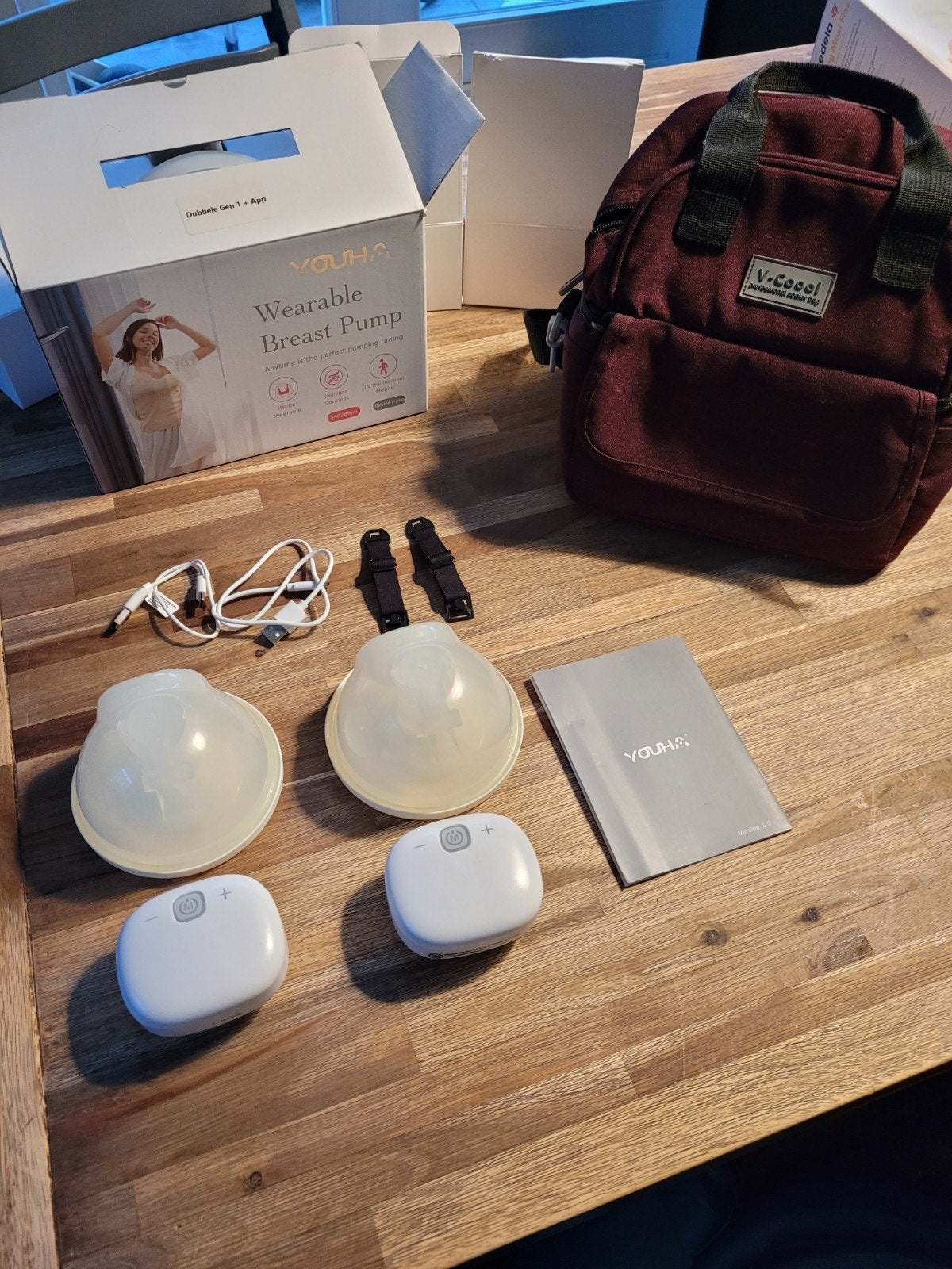 Youha draadloze borstkolf met accessoires, Ophalen of Verzenden, Gebruikt, Borstkolf