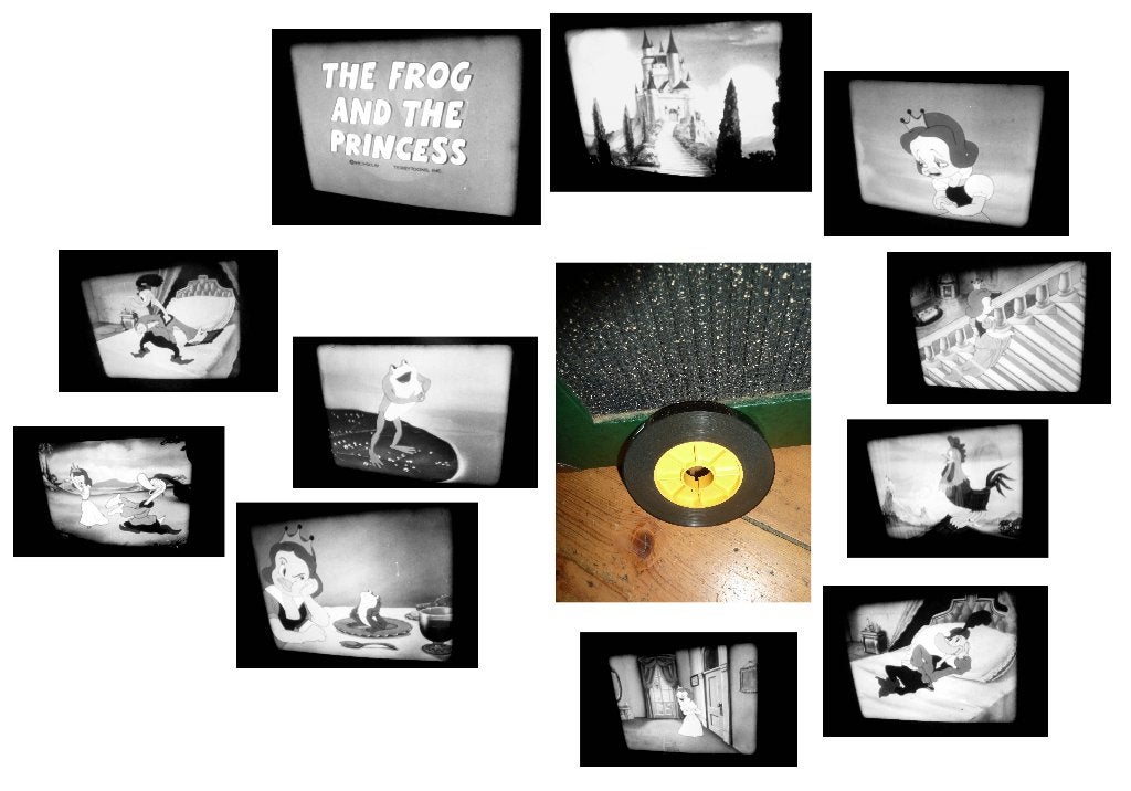16mm film  Cartoon - Frog & Princess - mooi - zw/w - vs 01, Ophalen of Verzenden, 16mm film