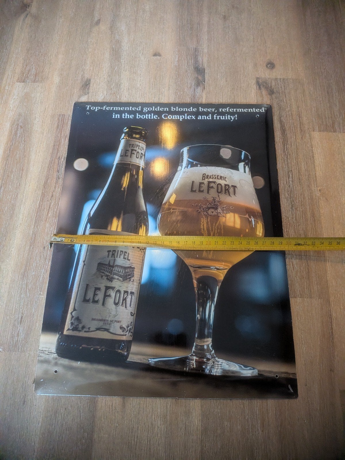 Le Fort Tripel Reclamebord - Bierdecoratie, Ophalen of Verzenden, Gebruikt, Reclamebord