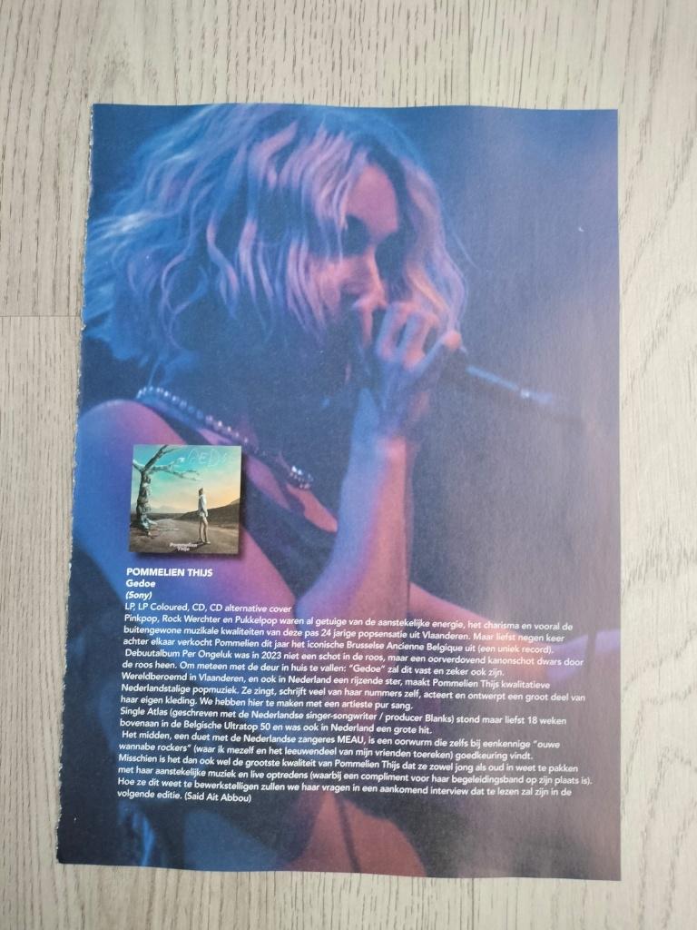 Pommelien Thijs 1 pagina RecordZine 7 oktober 2025, Verzenden, Zo goed als nieuw, Boek, Tijdschrift of Artikel