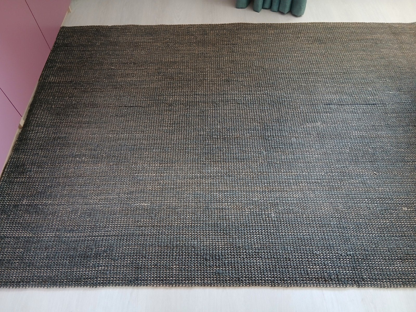 Vloerkleed 160x230 landbana ikea 100% jute donkergroen, Ophalen, 150 tot 200 cm, 200 cm of meer, Zo goed als nieuw