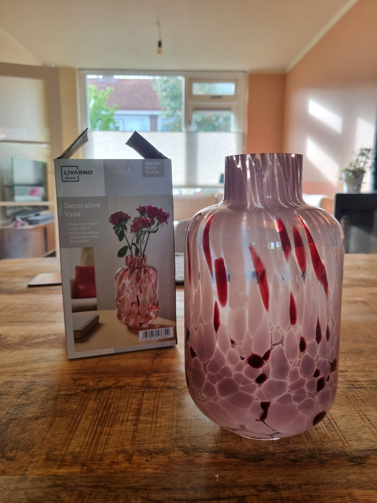Roze vaas, Ophalen of Verzenden, Nieuw, Overige kleuren, Glas