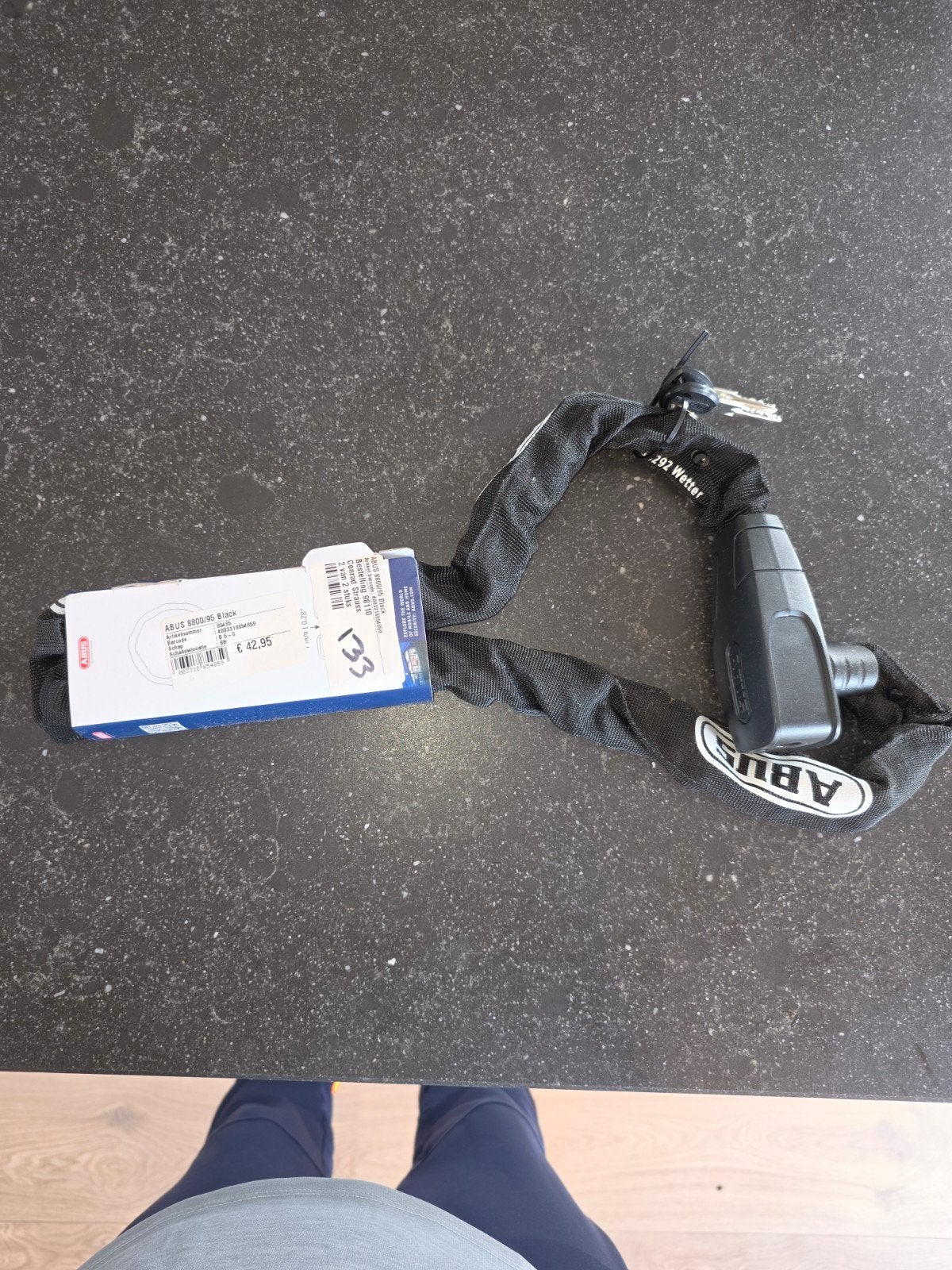 ABUS 8800/90 Black Kettingslot - Nieuw, Ophalen of Verzenden, Nieuw, Kettingslot