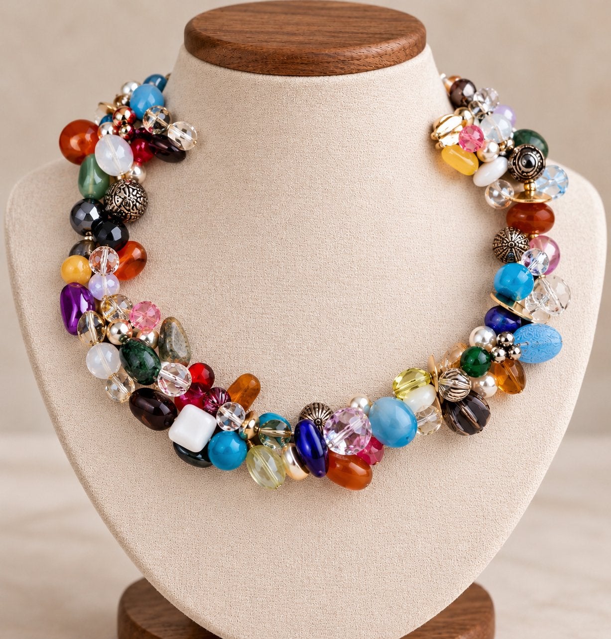 Handgemaakte kleurrijke kralenketting - Nieuw, Ophalen of Verzenden, Nieuw, Overige kleuren, Overige materialen