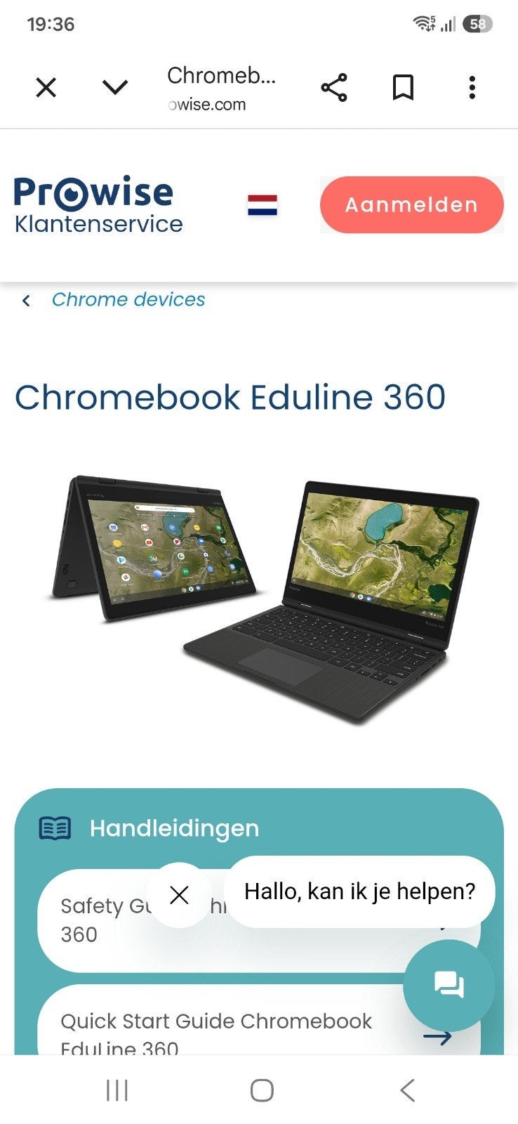 Partij 10 stuks Prowise EduLine 360, Ophalen, 32 GB of minder, 4 GB of minder