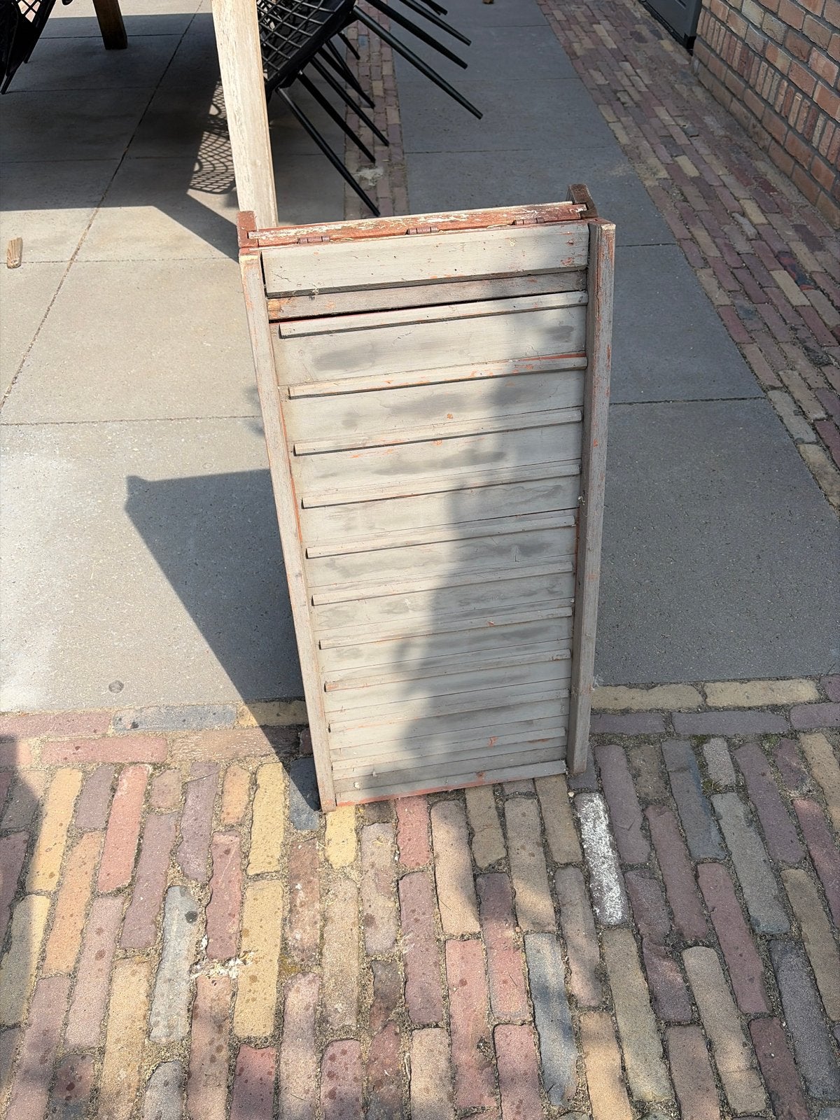 Houten bocante wasbord - 80cm hoog, Ophalen, Gebruikt, Grijs, Hout