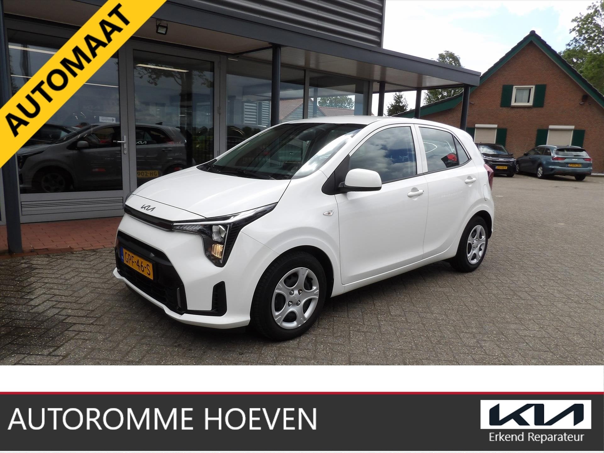 KIA Picanto 1.0 DPi AUTOMAAT DynamicLine 9.700km ! Org. Ned., Auto's, Kia, Stof, 4 stoelen, Wit, Origineel Nederlands
