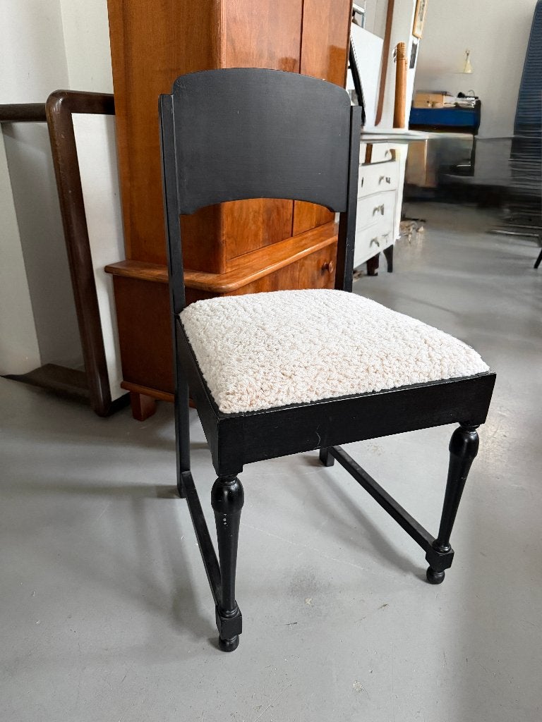 Brocante houten bureaustoel, antieke eetkamerstoel, vintage, Ophalen