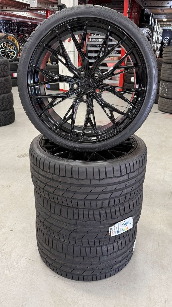 20" Velgen BMW 5-Serie F10 Breedset HAXER Glans zwart Velgen, Auto-onderdelen, Niet ingevuld, Banden en Velgen, Niet ingevuld