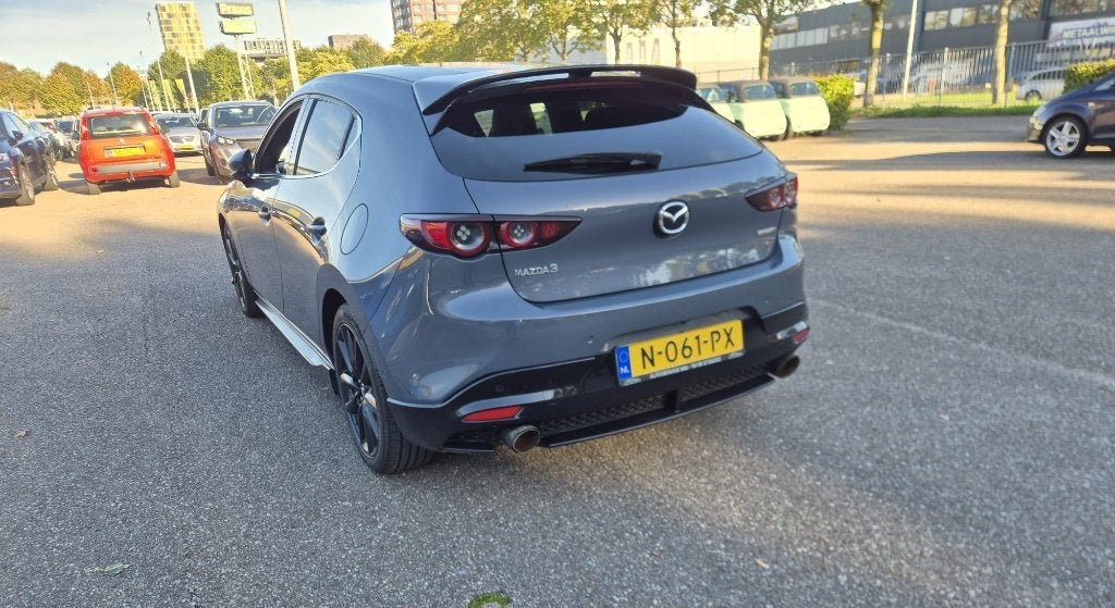 Mazda 3 Skyactiv-x 180pk Aut 2019 Grijs, Auto's, Zwart, 4 cilinders, 179 pk, Leder