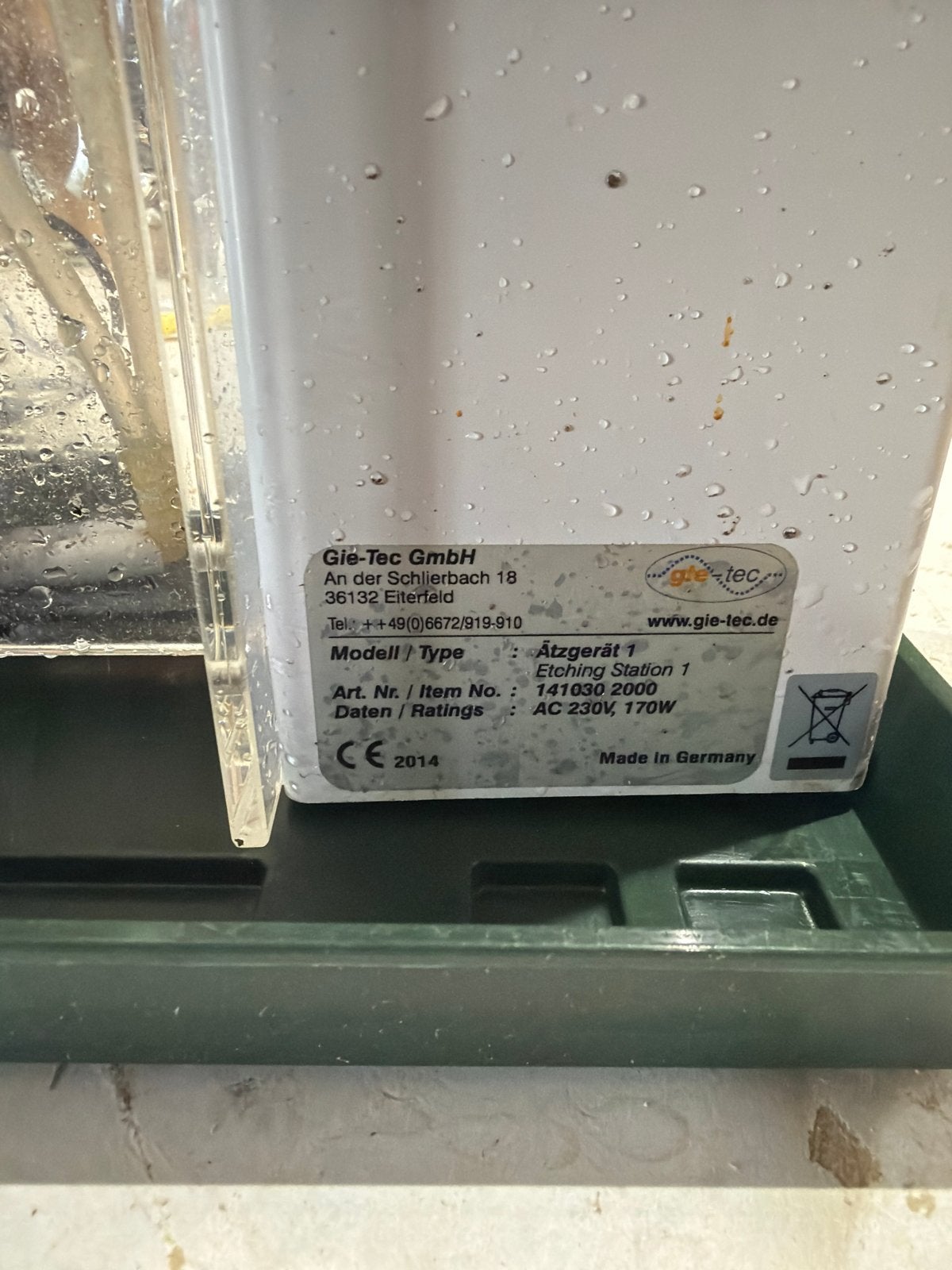 Gia-tec GmbH Etsstation 1 - PCB etsmachine, Ophalen of Verzenden, Gebruikt
