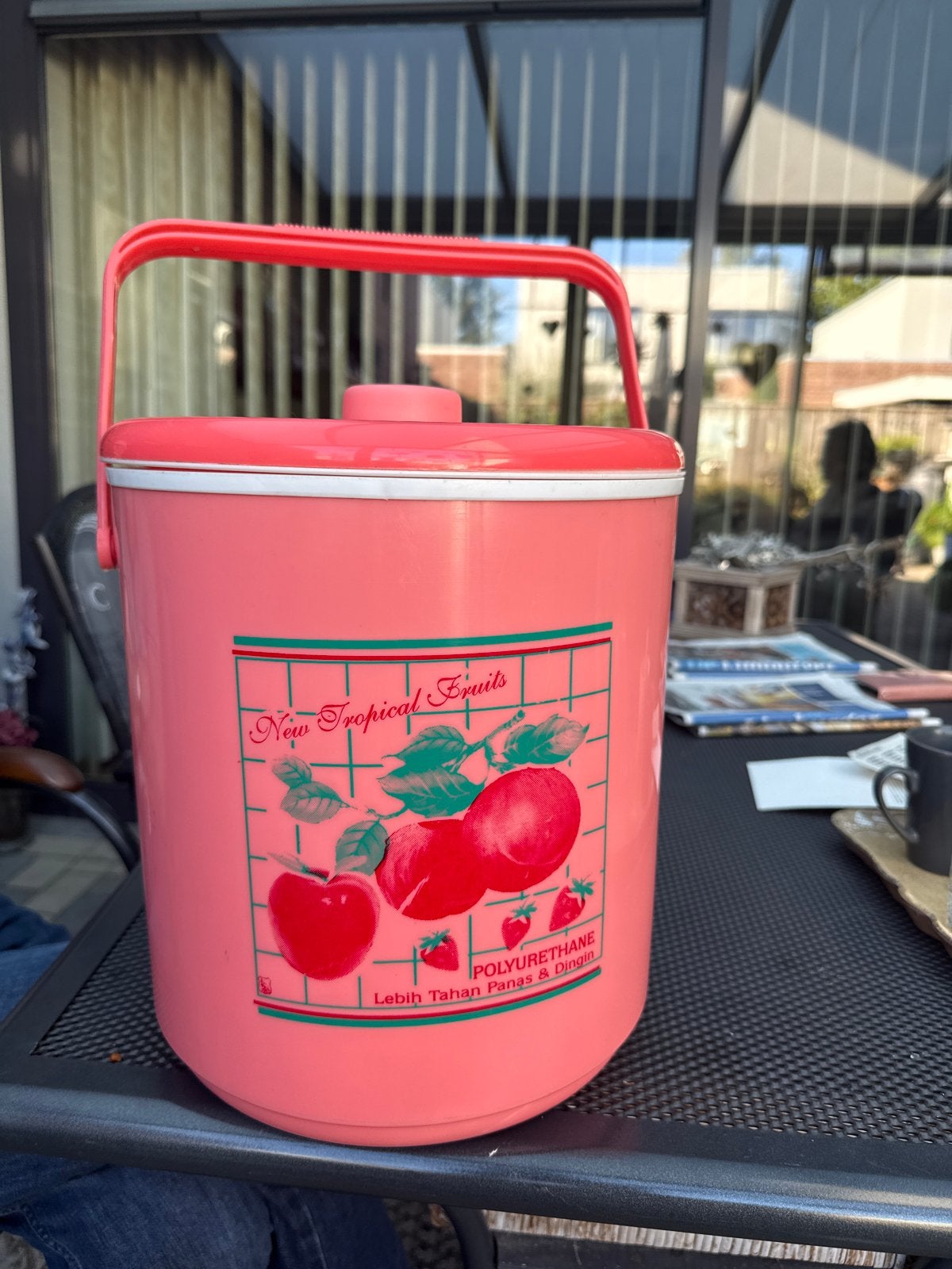 Roze Koelbox met Tropisch Fruit Design, Ophalen, Gebruikt, Koelbox, Koelelement