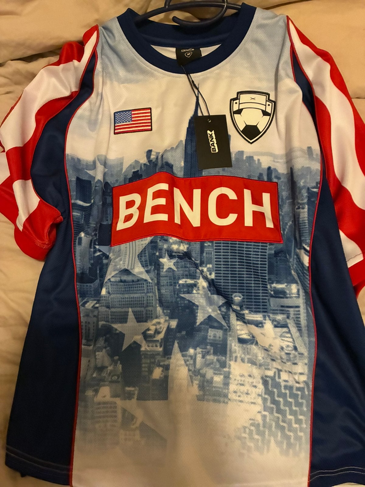 Bankzitter Jersey New York, Ophalen of Verzenden, Zo goed als nieuw, Wit