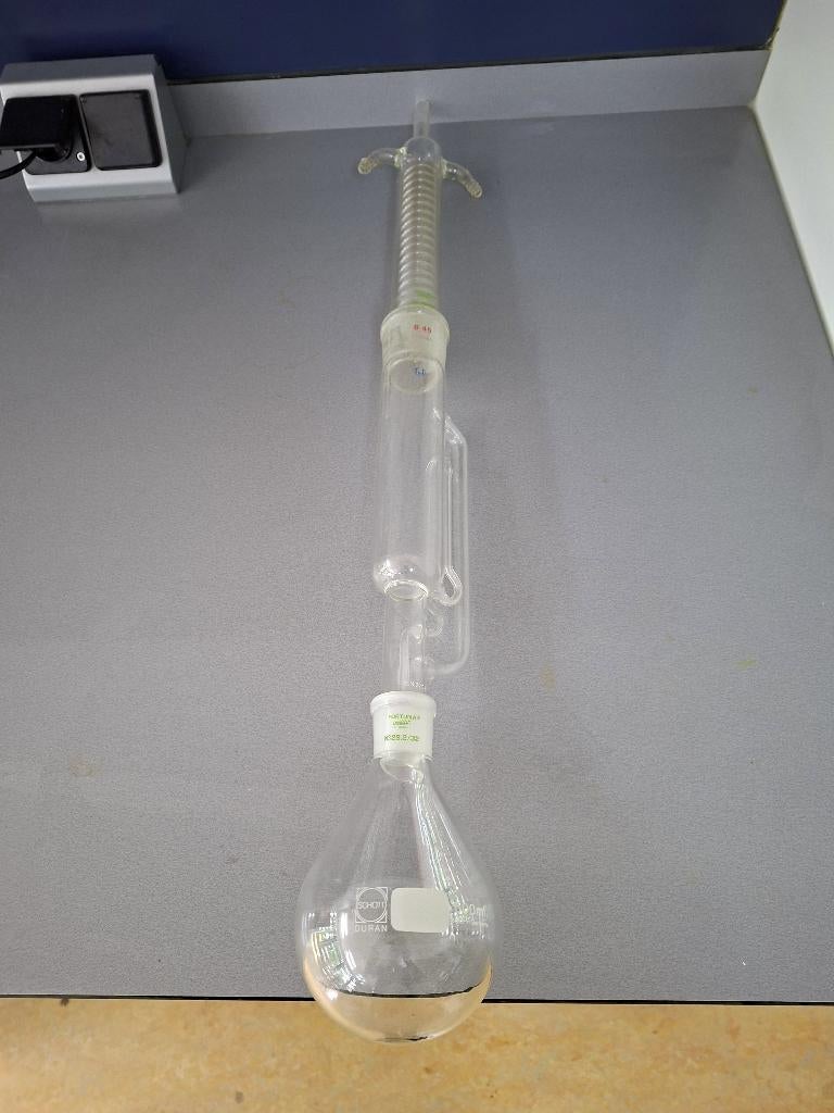 Laboratorium glas, Soxhlet apparaat, Ophalen, Gebruikt