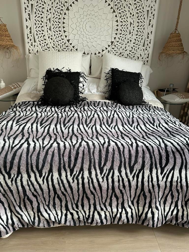 Super zacht plaid met zebraprint - 260x185 cm, Ophalen of Verzenden, Zo goed als nieuw