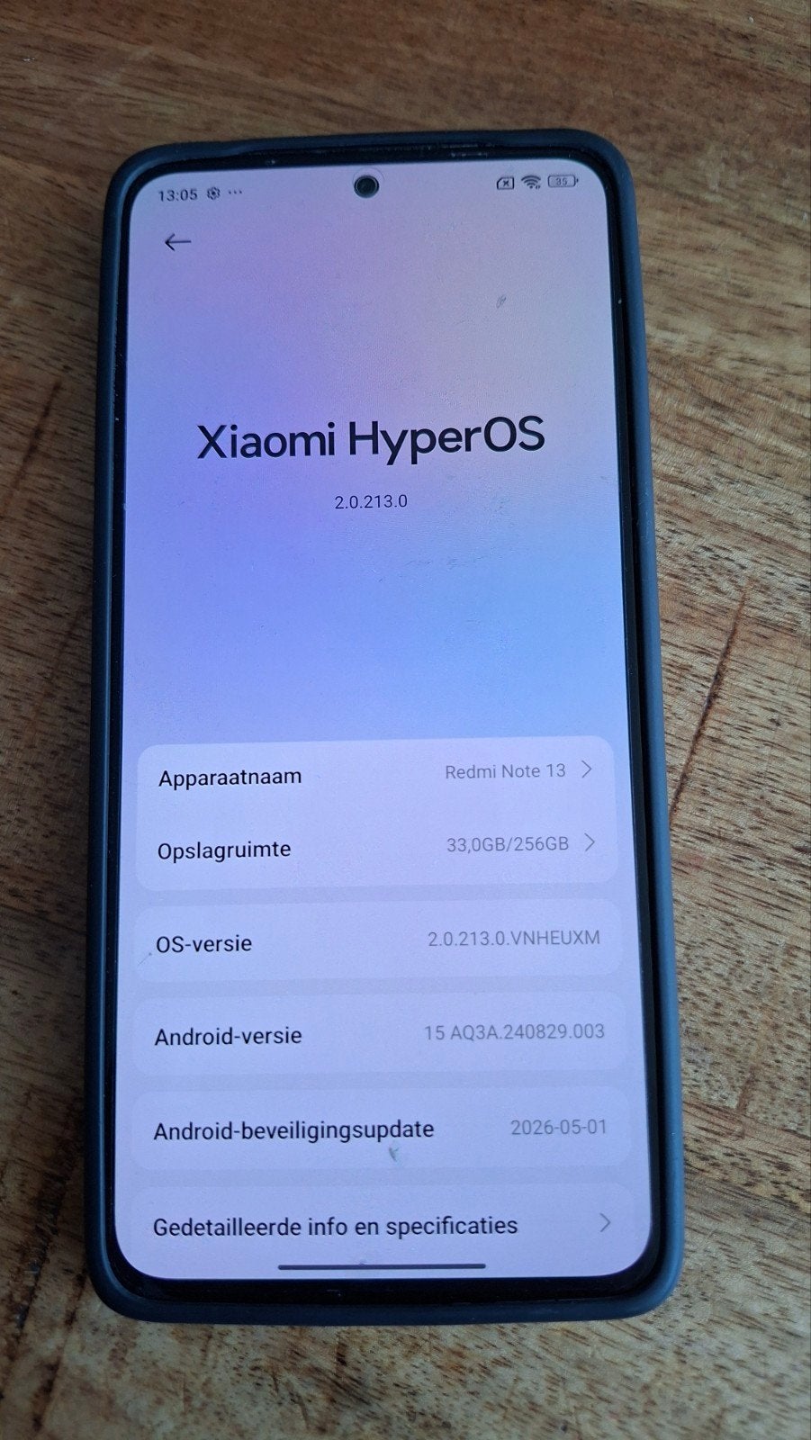 Redmi Note 13 met hoesje, Telecommunicatie, Mobiele telefoons | Overige merken, Overige modellen, Ophalen of Verzenden, Zo goed als nieuw
