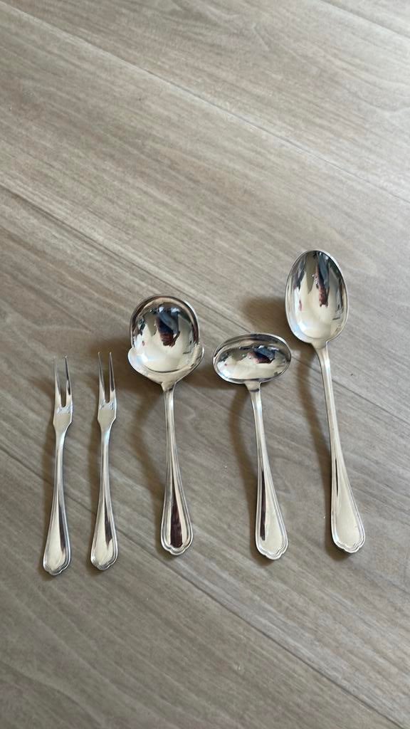 Verzilverde serveerlepels Christofle Spatours, Ophalen of Verzenden, Zo goed als nieuw, Zilver