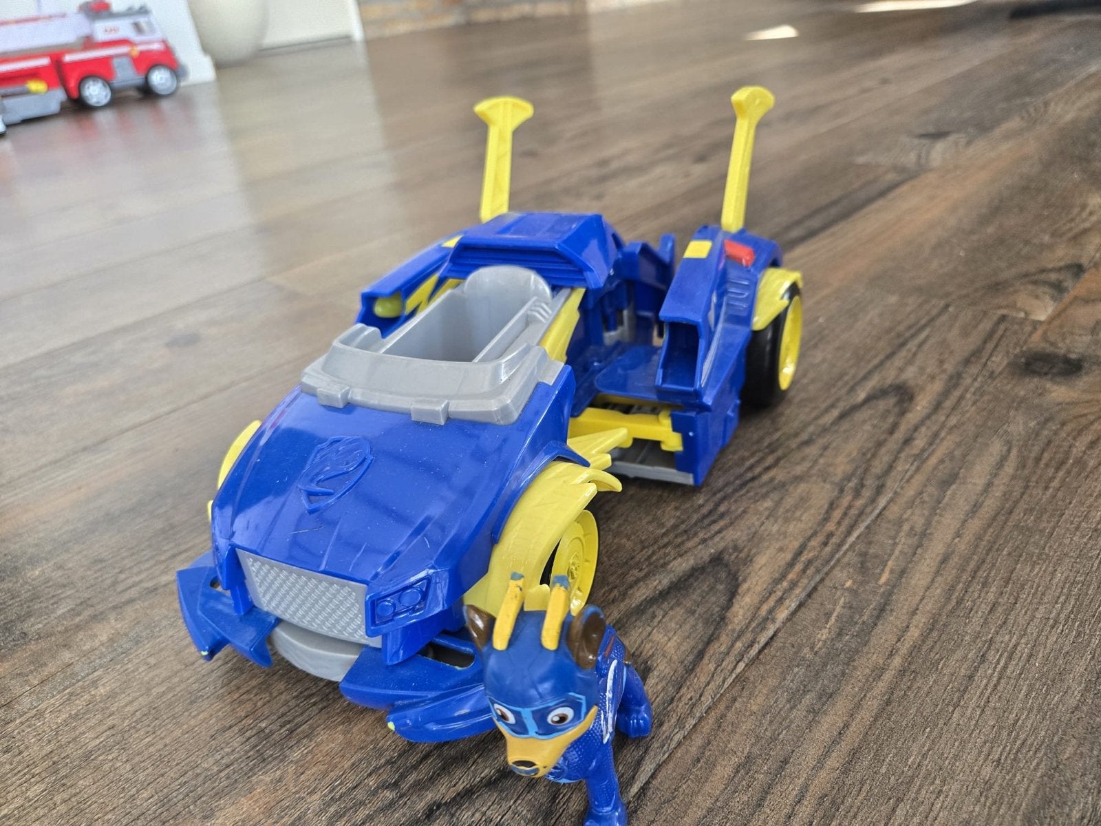 Paw Patrol Mighty Pups Super Paws Marshall & Chase Voertuige, Ophalen, Gebruikt