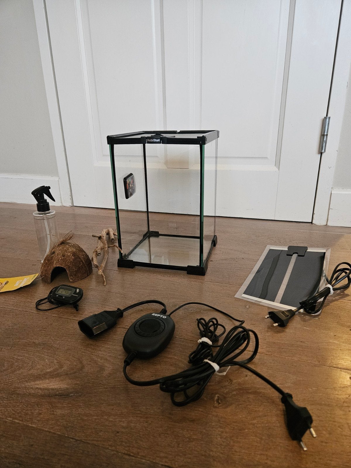 HabiStat terrarium complete set 20x20x30cm incl thermostaat, Dieren en Toebehoren, Reptielen en Amfibieën | Toebehoren, Ophalen