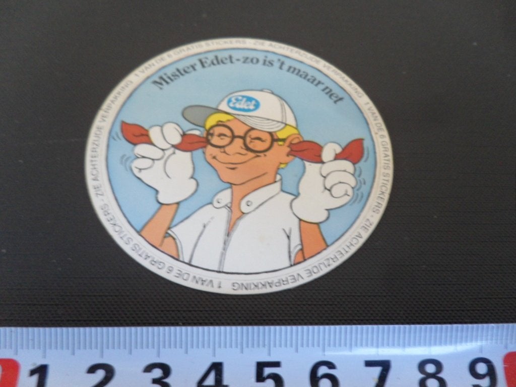 sticker Mister EDET zo is 't maar net, Verzamelen, Ophalen, Zo goed als nieuw