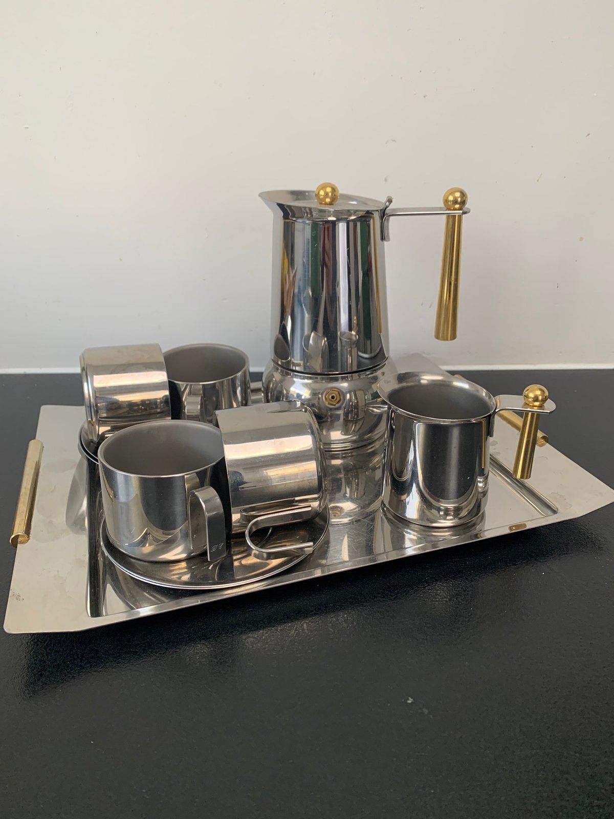 Vintage Douwe Egberts percolator met servies, Ophalen of Verzenden, Zo goed als nieuw