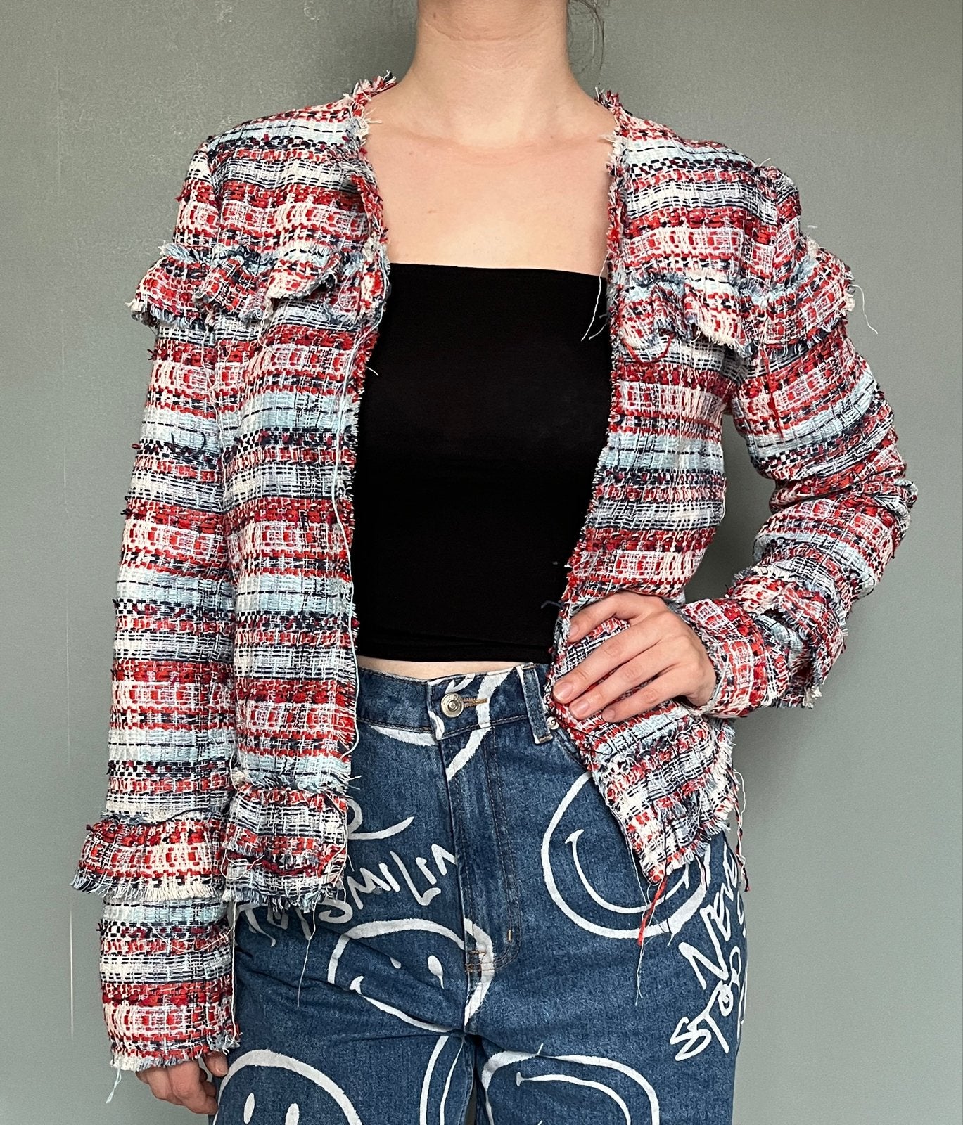 Eyecatcher Top Secret Tweed Jasje Maat 42 (L), Verzenden, Nieuw, Maat 42/44 (L), Meerkleurig