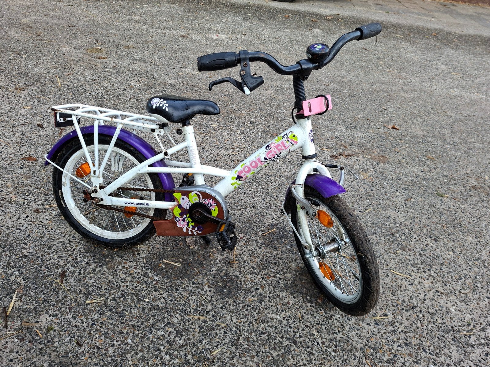 Loekie kinderfiets 16 inch, Ophalen, Terugtraprem, Loekie, 16 tot 20 inch